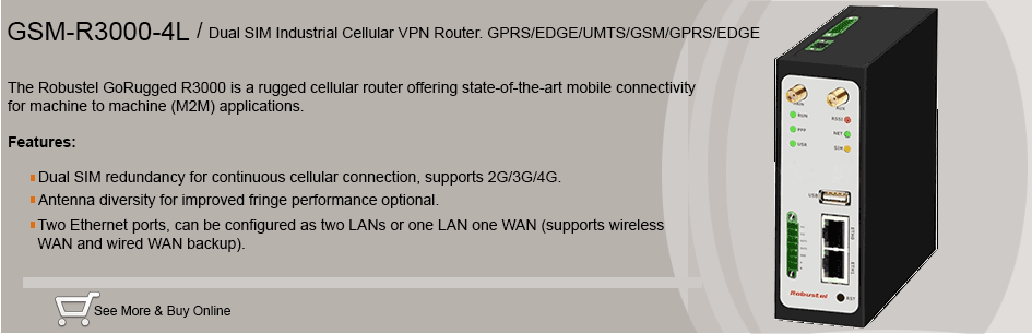 GSM-R3000-4L Cellular VPN Router