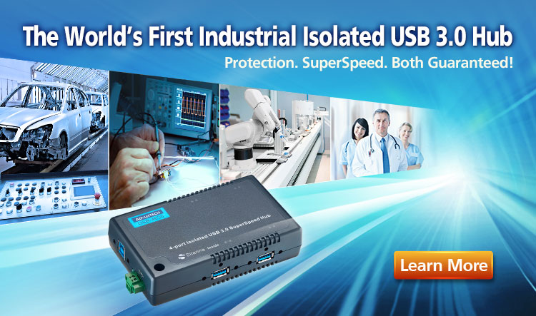The world's first industrial isolated USB 3.0 Hub